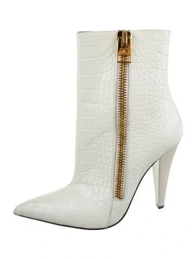 Pre-owned Tom Ford Leather Boots In White