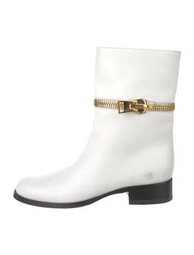 Pre-owned Tom Ford Leather Boots In White