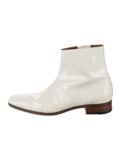 Pre-owned Tom Ford Leather Boots In White
