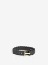 Tom Ford T-lock Interwoven-leather Bracelet In Black