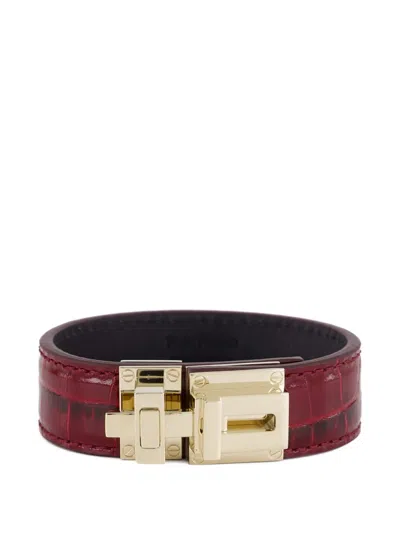 Tom Ford Leather Bracelet In Red
