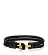 Tom Ford Leather Braided Bracelet In Black