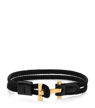TOM FORD LEATHER BRAIDED BRACELET