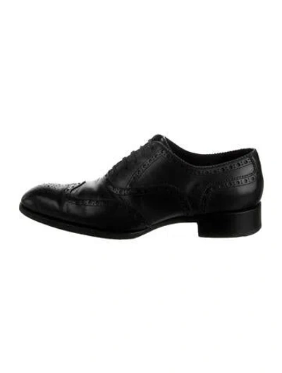 Pre-owned Tom Ford Leather Brogues In Black