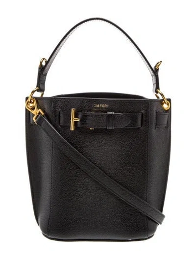 Pre-owned Tom Ford Leather Bucket Bag In Black