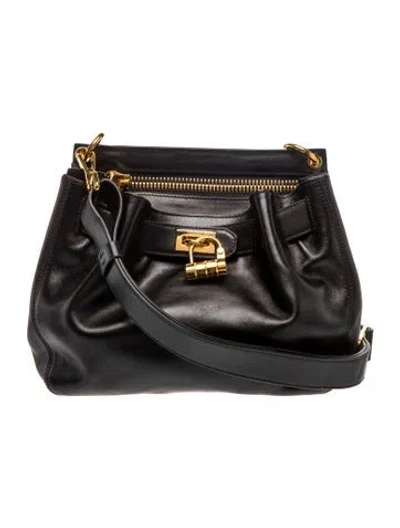 Pre-owned Tom Ford Leather Bucket Bag In Black
