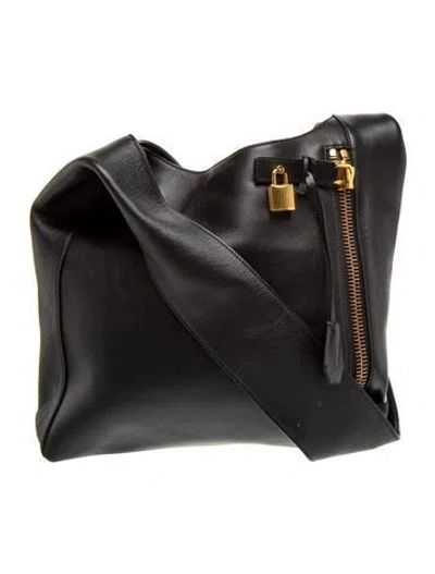Pre-owned Tom Ford Leather Bucket Bag W/ Tags In Gray