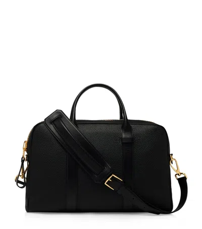 Tom Ford Leather Buckley Briefcase In Black