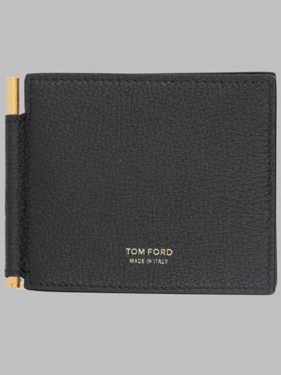 Tom Ford Leather Card Case, 9 Cm X 11 Cm X 1 Cm In Black
