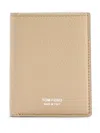 Tom Ford Leather Card Holder In 中性色