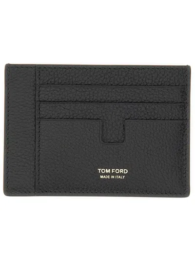 Tom Ford Leather Card Holder In Black