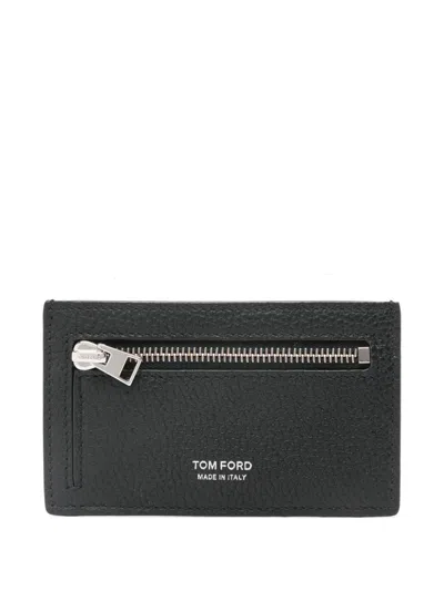 Tom Ford Leather Card Holder In Black