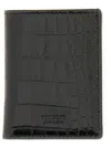 Tom Ford Black Croc-embossed Leather Cardholder In Black