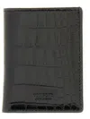 Tom Ford Crocodile Embossed Bi-fold Wallet And Cardholder In Black