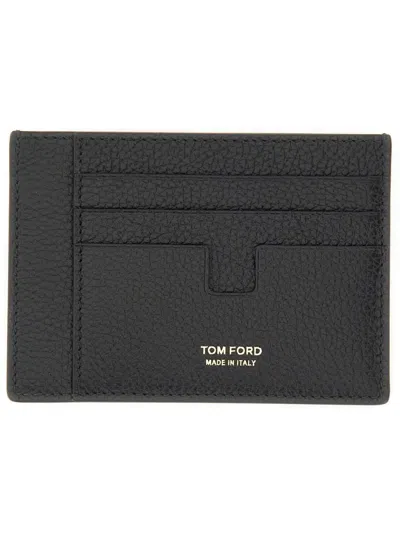 Tom Ford Leather Card Holder In Black