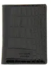 Tom Ford Crocodile Embossed Bi-fold Wallet And Cardholder In Black