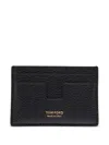 Tom Ford Soft Grain Leather T Line Classic Card Holder In Multi