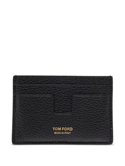 Tom Ford Leather Card Holder In Black