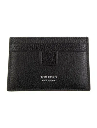 Pre-owned Tom Ford Leather Card Holder In Black