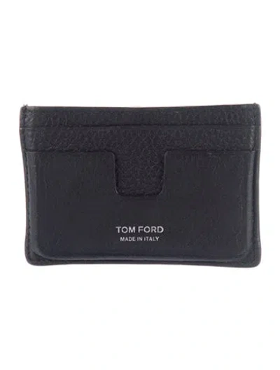 Pre-owned Tom Ford Leather Card Holder In Black