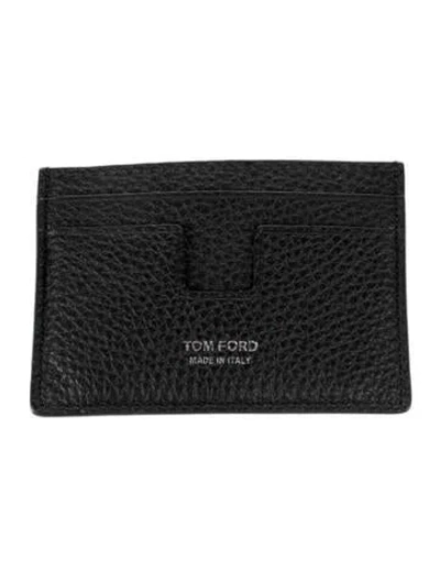Pre-owned Tom Ford Leather Card Holder In Black
