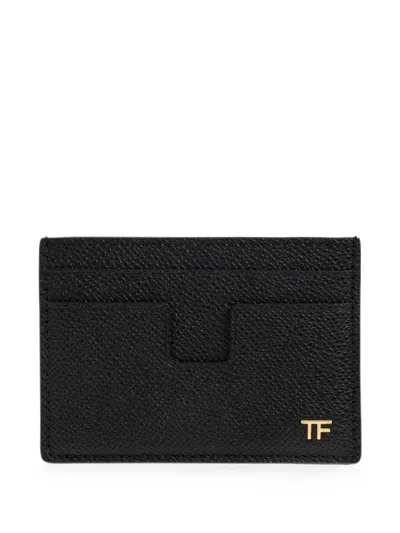 Tom Ford Leather Card Holder In Black