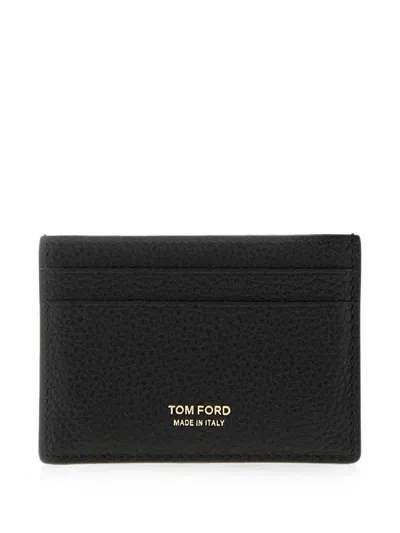 Tom Ford Leather Card Holder In Black