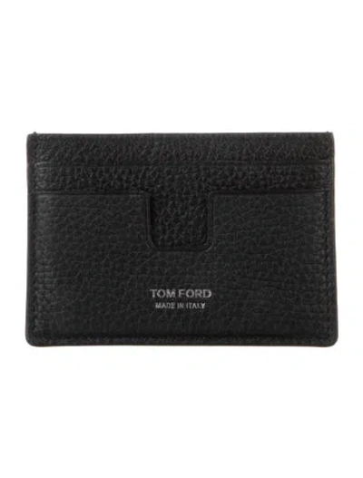 Pre-owned Tom Ford Leather Card Holder In Black