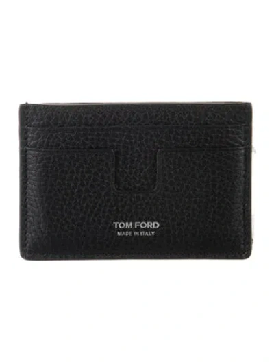 Pre-owned Tom Ford Leather Card Holder In Black