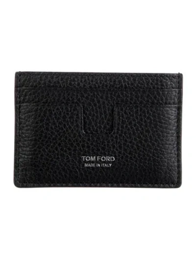 Pre-owned Tom Ford Leather Card Holder In Black