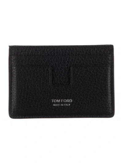 Pre-owned Tom Ford Leather Card Holder In Black