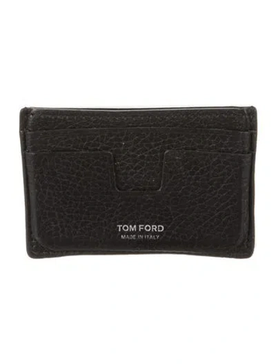 Pre-owned Tom Ford Leather Card Holder In Black