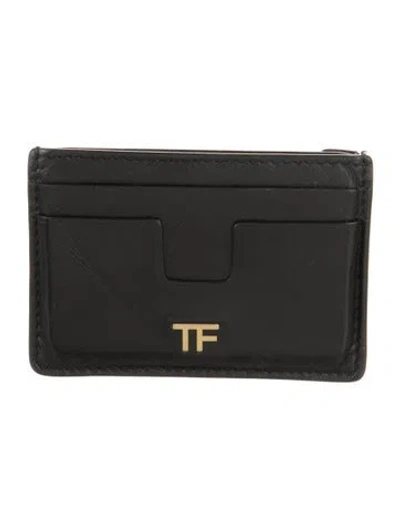 Pre-owned Tom Ford Leather Card Holder In Black