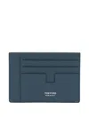 Tom Ford Leather Card Holder In Blue