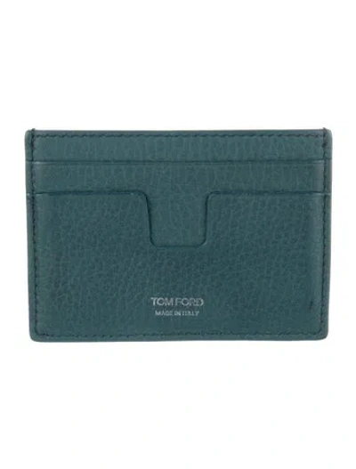 Pre-owned Tom Ford Leather Card Holder In Blue