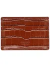 Tom Ford Compact Wallet Crocodile Embossed Texture In Brown
