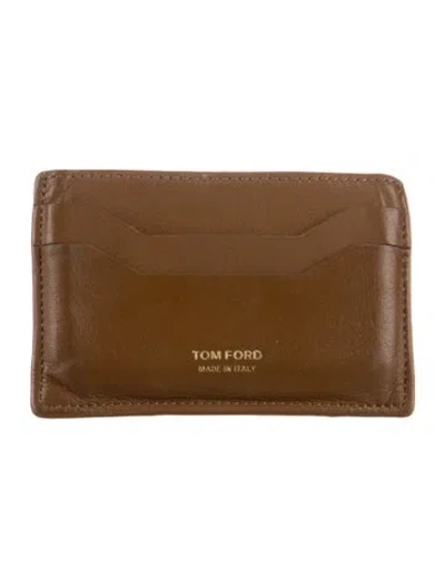 Pre-owned Tom Ford Leather Card Holder In Brown