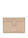 Tom Ford Leather Card Holder In Neutrals