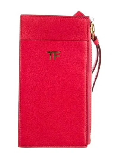 Pre-owned Tom Ford Leather Card Holder In Pink