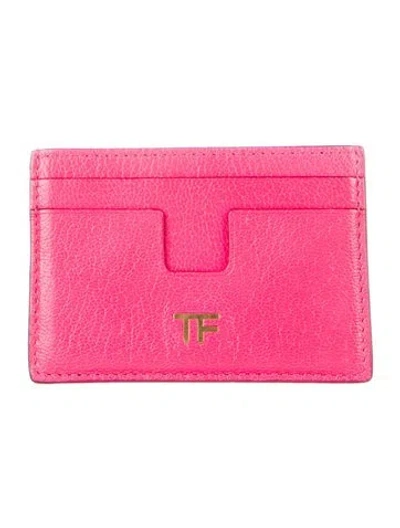 Pre-owned Tom Ford Leather Card Holder In Pink