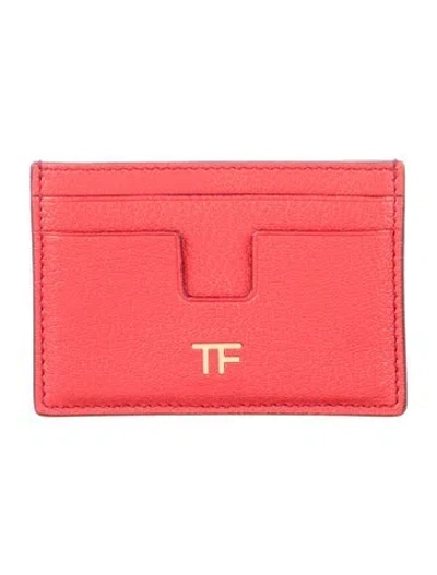 Pre-owned Tom Ford Leather Card Holder In Red