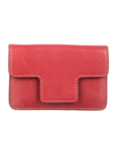 Pre-owned Tom Ford Leather Card Holder In Red