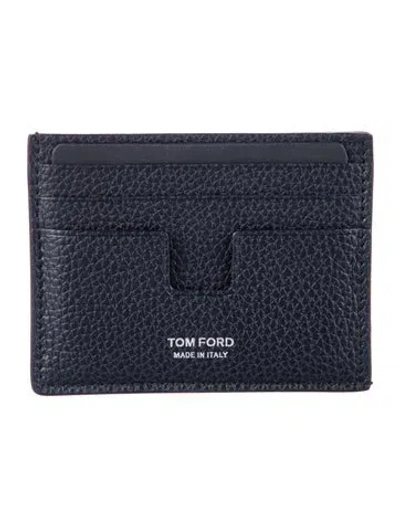Pre-owned Tom Ford Leather Card Holder W/ Tags In Blue