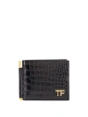 TOM FORD LEATHER CARD HOLDER WITH ANIMALIER EFFECT