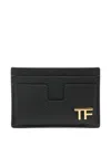 TOM FORD TOM FORD LEATHER CARD HOLDER WITH LOGO PLAQUE