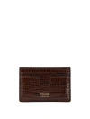 TOM FORD LEATHER CARD HOLDER WITH REPTILE PRINT