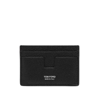 Tom Ford Leather Cardholder In Black