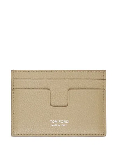 Tom Ford Leather Cardholder In Brown