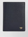 Tom Ford Leather Cardholder Compact Design Textured Finish In Blue