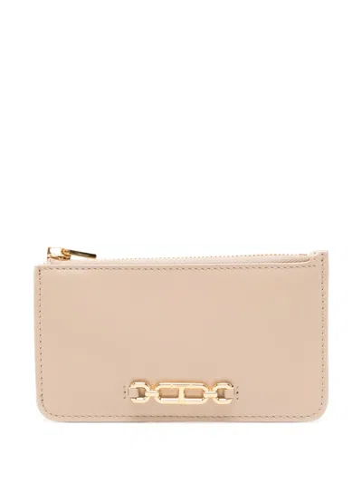 Tom Ford Leather Cardholder In Neutrals